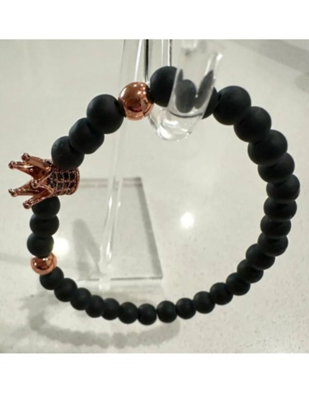 Copper Crown Beaded Bracelet
